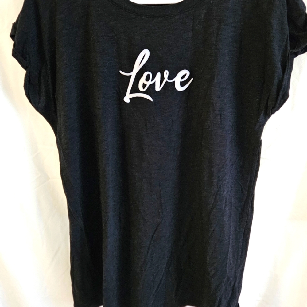 Christian Sirano Black 'Love' Graphic Women's Top L
